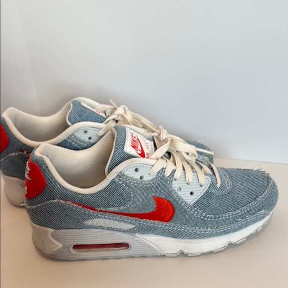 Nike Men’s Air Max 90 Denim and Orange Sneakers - Picture 5 of 5